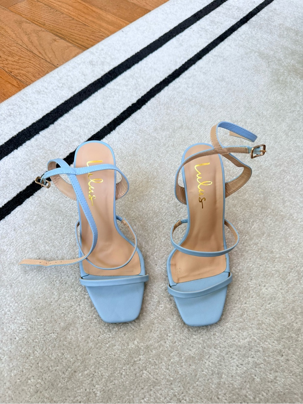 Lulus Light Blue Ankle Strap High Heel Sandals - Women's - Picture 1 of 6